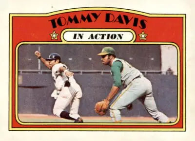 1972 Topps Tommy Davis baseball card, a vintage sports trading card featuring Tommy Davis