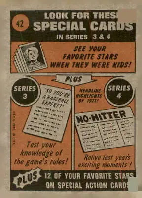 Vintage Baseball Card Advertisement for 1972 Topps #42 Tommy Davis of Oakland Athletics