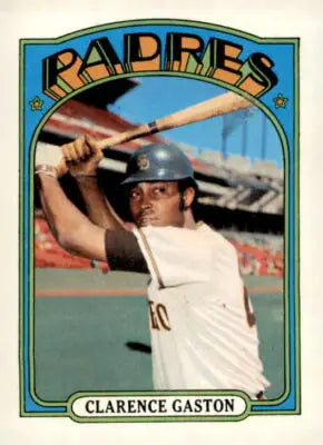 1972 Topps Clarence Gaston baseball card featuring San Diego Padres player Clarence Gaston