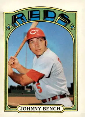 1972 Topps Johnny Bench baseball card featuring Cincinnati Reds player in EX-NM condition