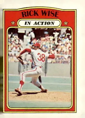 Rick Wise 1972 Topps #44 EX-MT sports trading card featuring the baseball star