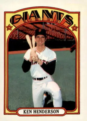 1972 Topps Ken Henderson baseball card featuring San Francisco Giants player
