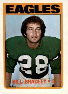 Bill Bradley football card, 1972 Topps #45 Philadelphia Eagles player trading card