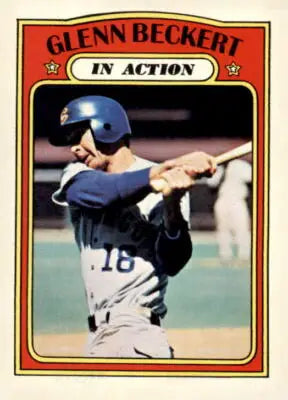 1972 Topps Glenn Beckert baseball card featuring Glenn Beckert’s portrait and team logo