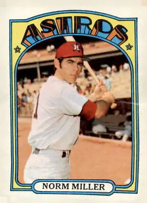 Norm Miller 1972 Topps #466 trading card of Houston Astros player in excellent condition