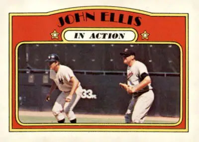 John Ellis baseball trading card from 1972 Topps #48, a vintage sports trading card
