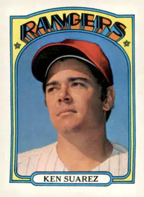 1972 Topps Ken Suarez baseball card featuring Texas Rangers player for collectors