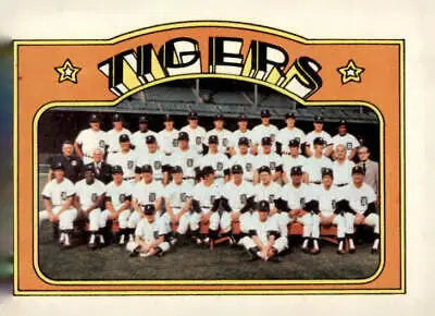 Vintage Detroit Tigers trading card from 1972 Topps #487 showcasing a classic Detroit Tigers collectible