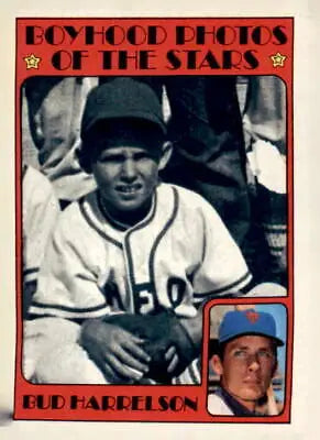 1972 Topps #496 Bud Harrelson trading card in excellent condition for collectors