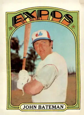 1972 Topps #5 John Bateman baseball card showcasing the player in action