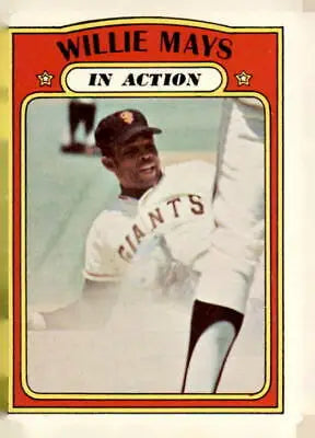 1972 Topps Willie Mays baseball card trading card featuring San Francisco Giants legend