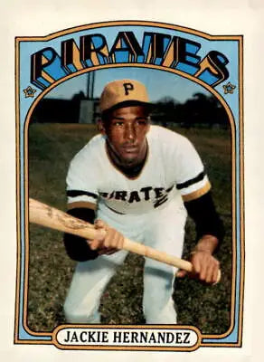Vintage 1972 Topps #502 Jackie Hernandez baseball trading card in excellent condition