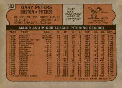 Vintage baseball trading card back of 1972 Topps #502 Jackie Hernandez