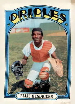 1972 Topps #508 Ellie Hendricks baseball card featuring the athlete in action