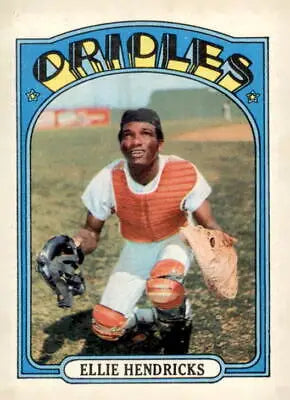 1972 Topps #508 Ellie Hendricks EX-MT baseball card for collectors of Hendricks sports trading