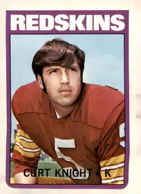 1972 Topps #51 Curt Knight trading card featuring Redskins player in EX-MT condition