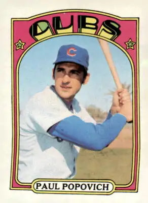 Paul Popovich trading card from 1972 Topps #512 showcasing the baseball player