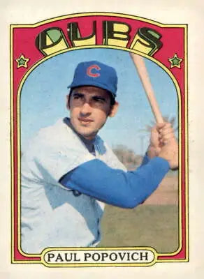 Paul Popovich 1972 Topps #512 baseball card of Chicago Cubs player in EX-MT condition