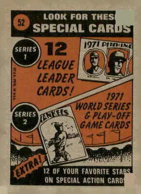 Vintage advertisement for 1972 Topps #52 Harmon Killebrew trading card, Minnesota Twins player