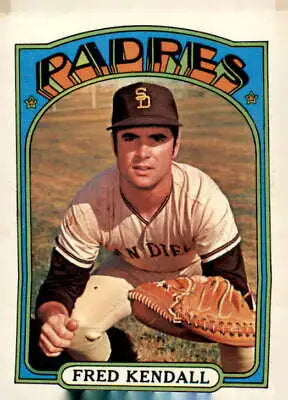 Fred Kendall baseball card from 1972 Topps featuring San Diego Padres player Fred Kendall