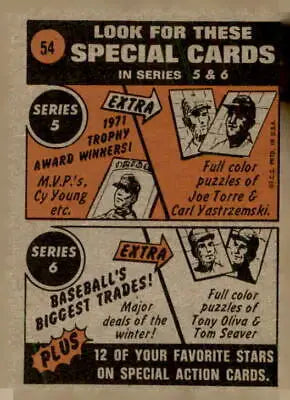 Vintage baseball card advertisement for 1972 Topps #54 Bud Harrelson of the New York Mets