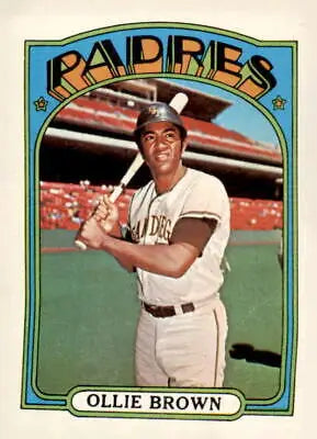 Ollie Brown baseball card from 1972 Topps, featuring the San Diego Padres star