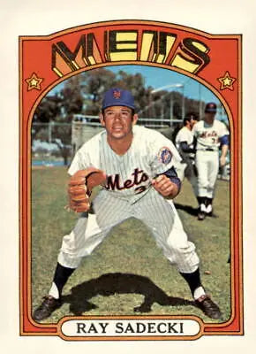 1972 Topps ray sadecki baseball card of York Mets player in EX-MT condition