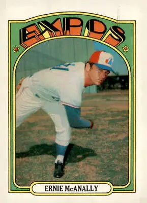 Ernie McAnally baseball card from 1972 Topps #58 featuring the player in action