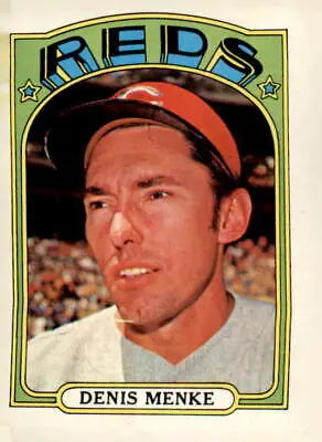 Denis Menke baseball card from 1972 Topps #586 in EX-NM condition for collectors