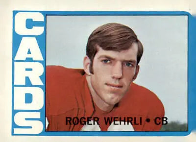 Sports trading card of Roger Wehrli from 1972 Topps #59, excellent condition