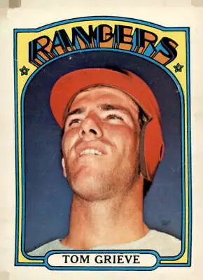 Tom Grieve baseball card from 1972 Topps #609 showcasing Tom Grieve’s profile