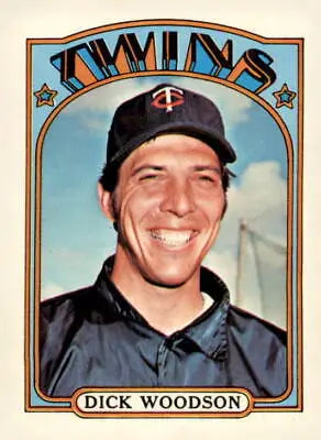 Vintage 1972 Topps Dick Woodson baseball card featuring Minnesota Twins player