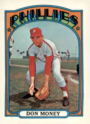 1972 Topps Don Money baseball card featuring Don Money playing baseball