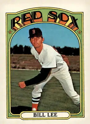 1972 Topps #636 Bill Lee baseball card featuring Boston Red Sox pitcher