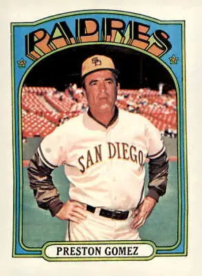Preston Gomez baseball card from 1972 Topps #637 featuring San Diego Padres player