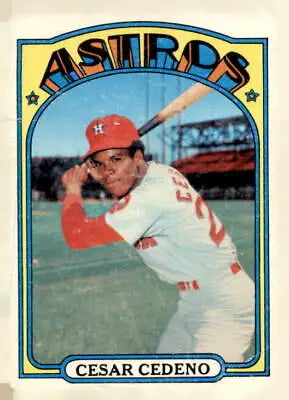 1972 Topps #65 Cesar Cedeno EX-MT baseball card featuring Houston Astros MLB debut