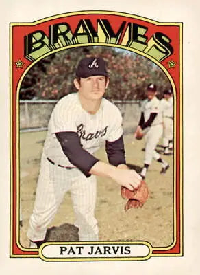Vintage 1972 Topps #675 Pat Jarvis baseball card showcasing Jarvis’s iconic style