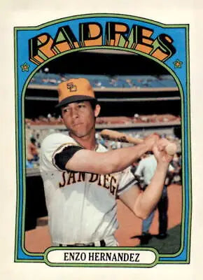 Enzo Hernandez baseball card from 1972 Topps featuring the San Diego Padres