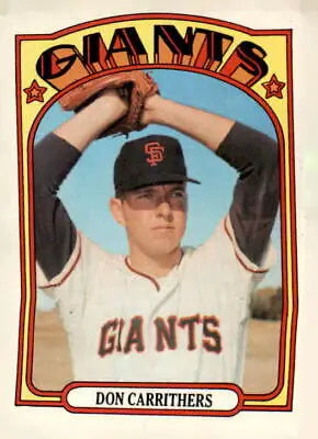 Don Carrithers baseball card from 1972 Topps #76 featuring San Francisco Giants player