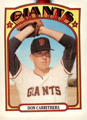 1972 Topps Don Carrithers baseball card featuring San Francisco Giants player