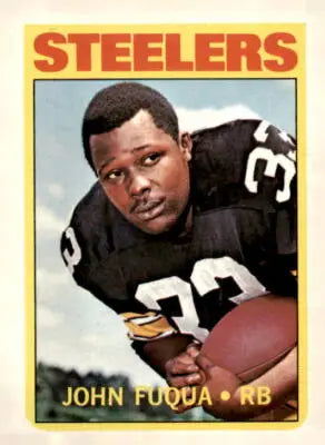 Vintage football trading card of John Fuqua Pittsburgh Steelers 1972 Topps #77 EX-MT
