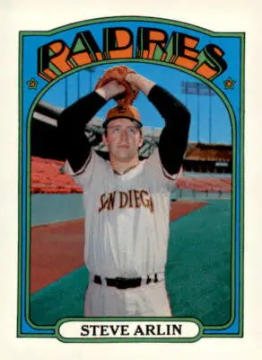 Vintage 1972 Topps Steve Arlin baseball trading card for Steve Arlin trading collection