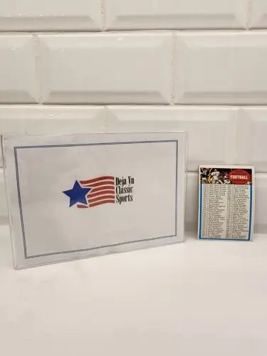 Deja Vu Classic Sports box and football trading card from 1972 Topps 2nd Series Checklist