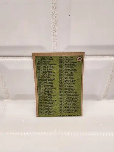 Vintage baseball card back from 1972 Topps sports trading card series