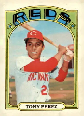 Tony Perez baseball card from 1972 Topps #80 featuring Cincinnati Reds player