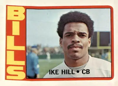 Ike Hill football card 1972 Topps #83 in well-preserved state for Buffalo Bills fans