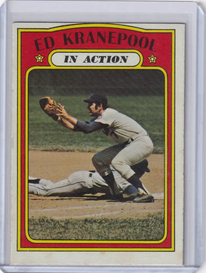 Vintage 1972 Topps Baseball card featuring Ed Kranepool of the New York Mets at home plate