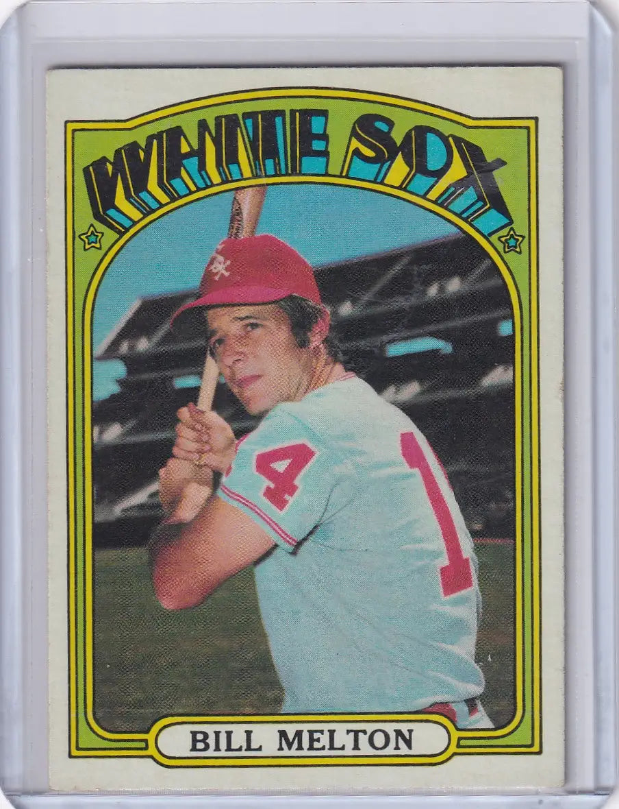 Vintage 1972 Topps Baseball card of Bill Melton from the Chicago White Sox