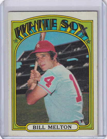 Vintage 1972 Topps Baseball card of Bill Melton from the Chicago White Sox