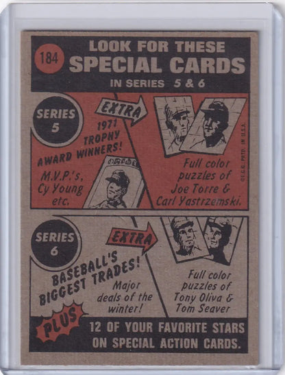 Vintage Topps Baseball advertisement for special cards featuring Chicago White Sox players